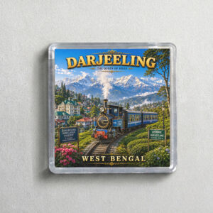 "DARJEELING" 2X2 INCHES SQUARE ACRYLIC FRIDGE MAGNET