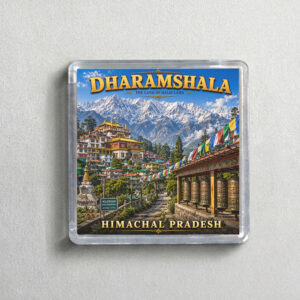 "DHARAMSHALA" 2X2 INCHES SQUARE ACRYLIC FRIDGE MAGNET