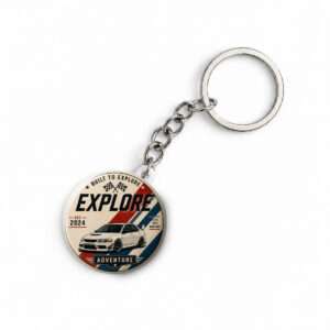 "EXPLORE ADVENTURE" ROUND 44 MM/58 MM KEYCHAIN