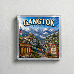 "GANGTOK" 2X2 INCHES SQUARE ACRYLIC FRIDGE MAGNET