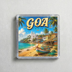 "GOA" 2X2 INCHES SQUARE ACRYLIC FRIDGE MAGNET