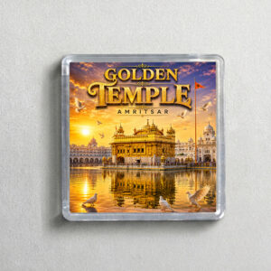 "GOLDEN TEMPLE" 2X2 INCHES SQUARE ACRYLIC FRIDGE MAGNET