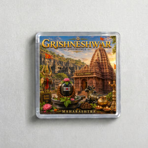 "JYOTIRLINGA GRISHNESHWAR" 2X2 INCHES SQUARE ACRYLIC FRIDGE MAGNET