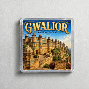 "GWALIOR" 2X2 INCHES SQUARE ACRYLIC FRIDGE MAGNET