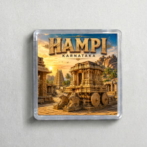 "HAMPI" 2X2 INCHES SQUARE ACRYLIC FRIDGE MAGNET