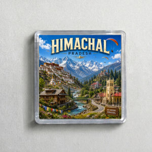 "HIMACHAL" 2X2 INCHES SQUARE ACRYLIC FRIDGE MAGNET