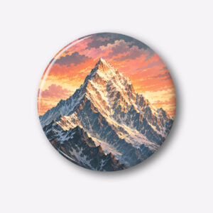 "HIMALAYAN PEAK AT SUNSET" 44MM/58MM ROUND PIN BADGE
