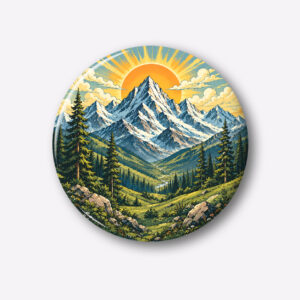 "HIMALAYAN SUNRISE" 44MM/58MM ROUND PIN BADGE