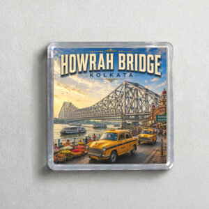 "HOWRAH BRIDGE" 2X2 INCHES SQUARE ACRYLIC FRIDGE MAGNET
