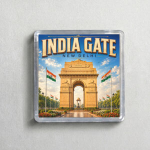 "INDIA GATE" 2X2 INCHES SQUARE ACRYLIC FRIDGE MAGNET