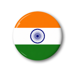 " INDIAN FLAG" 44MM/58MM ROUND PIN BADGE