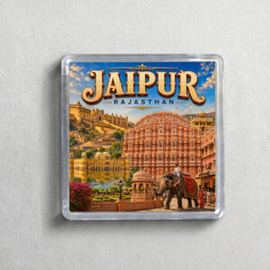 "JAIPUR" 2X2 INCHES SQUARE ACRYLIC FRIDGE MAGNET