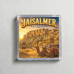 "JAISALMER" 2X2 INCHES SQUARE ACRYLIC FRIDGE MAGNET