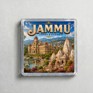 "JAMMU" 2X2 INCHES SQUARE ACRYLIC FRIDGE MAGNET