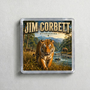 "JIM CORBETT" 2X2 INCHES SQUARE ACRYLIC FRIDGE MAGNET
