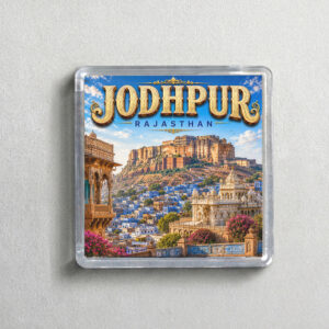 "JODHPUR" 2X2 INCHES SQUARE ACRYLIC FRIDGE MAGNET