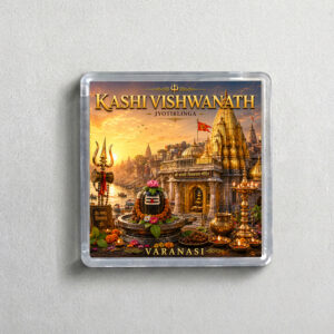 "JYOTIRLINGA KASHI VISHWANATH" 2X2 INCHES SQUARE ACRYLIC FRIDGE MAGNET