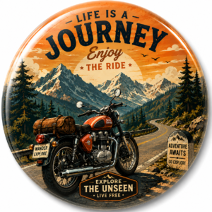 "LIFE IS A JOURNEY" 44MM/58MM ROUND PIN BADGE
