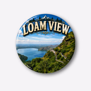 "LOAM VIEW"58 MM ROUND FRIDGE MAGNET