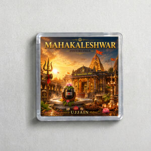 "JYOTIRLINGA MAHAKALESHWAR" 2X2 INCHES SQUARE ACRYLIC FRIDGE MAGNET