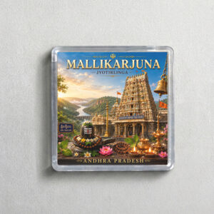 "JYOTIRLINGA MALLIKARJUNA" 2X2 INCHES SQUARE ACRYLIC FRIDGE MAGNET