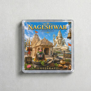 "JYOTIRLINGA NAGESHWAR" 2X2 INCHES SQUARE ACRYLIC FRIDGE MAGNET