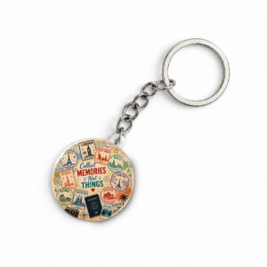 "PASSPORT STAMPS" ROUND 44 MM/58 MM KEYCHAIN