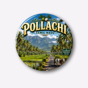 "POLLACHI"58 MM ROUND FRIDGE MAGNET