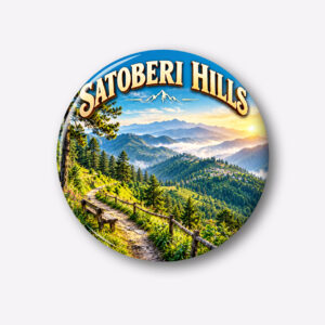 "SATOBERI HILLS"58 MM ROUND FRIDGE MAGNET