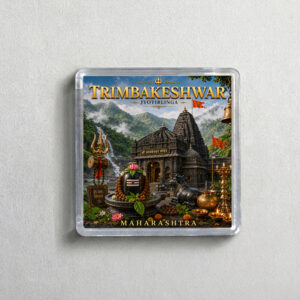 "JYOTIRLINGA TRIMBAKESHWAR" 2X2 INCHES SQUARE ACRYLIC FRIDGE MAGNET