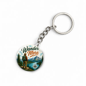 "WANDER MORE" ROUND 44 MM/58 MM KEYCHAIN