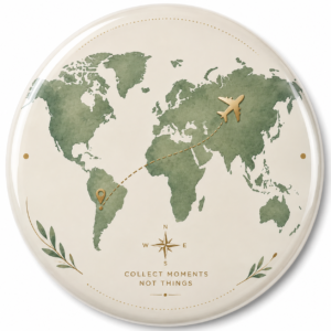 "WORLD MAP" 44MM/58MM ROUND PIN BADGE